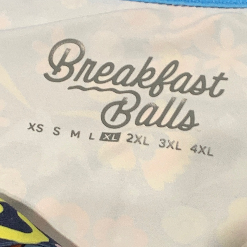 Breakfast Balls All Day Feather Flora Golf Men's Shirt xl - Picture 2 of 7